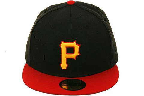 Hat Club Exclusive New Era 59Fifty Pittsburgh Pirates w/ Gray Undervisor Fitted Hat - 2T Black, Red