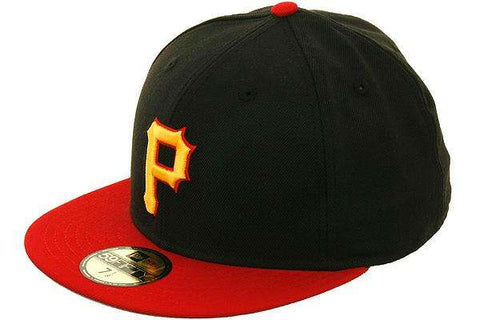 Hat Club Exclusive New Era 59Fifty Pittsburgh Pirates w/ Gray Undervisor Fitted Hat - 2T Black, Red